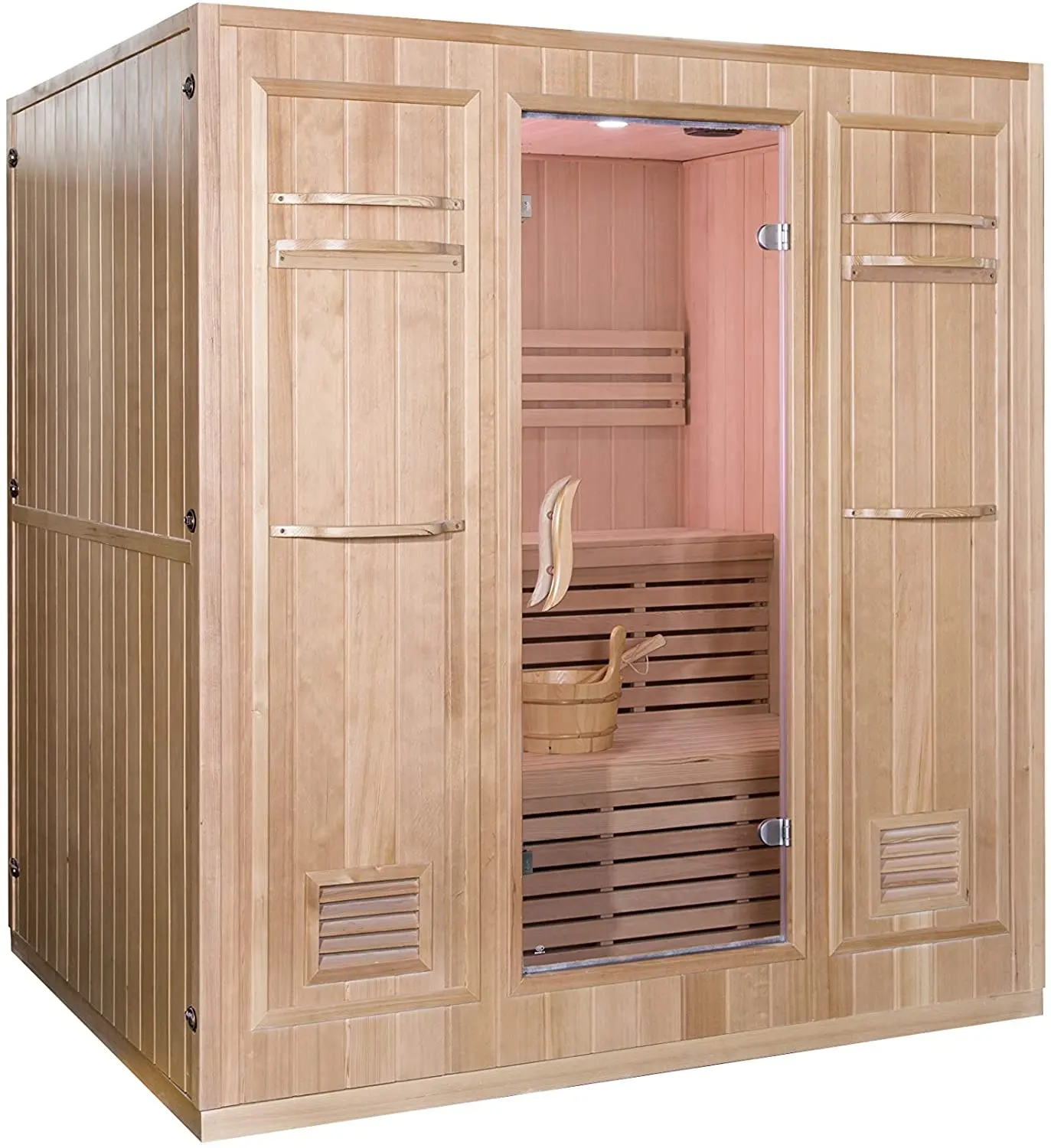 Pin pin — sauna à vapeur dans le jardin, salle de sauna Canada, en bois, infrarouge lointain, intérieur, pour 6 personnes, salle de séjour