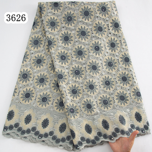 3626 africain dentelle tissu haute qualité dubaï brodé autriche 2024 nigérian suisse Voile coton dentelle tissu pour dames Patries - Product Image 3
