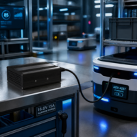 Chargeur personnalisé 16,8 V 15 A avec pinces crocodiles standard, charge rapide à courant élevé pour robot AGV