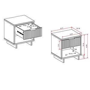 White Nightstand With Drawer And <b>Open</b> Shelf <b>Storage</b> <b>Unit</b> - Product Image 3