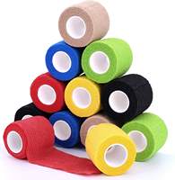 Bandage Cohésif Élastique Auto-Adhésif Non Tissé Facilement Déchirable de 2 Pouces avec Logo Personnalisé OEM, Rouleau de Bandage Vétérinaire pour Chevaux et Animaux de Compagnie, Vente en Gros