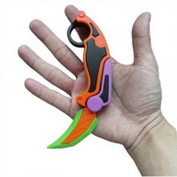Couteau Karambit Mini Pliant Portable à Griffe de Gravité en Plastique Imprimé en 3D Promotionnel