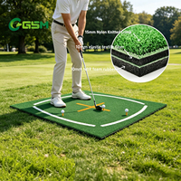 Tapis de frappe de golf 3D GSM Air Flex - Prêt pour simulateur professionnel et protection des articulations - Gazon synthétique premium 1,5 m x 1,5 m