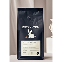 Sachet de café imprimé sur mesure avec valve, pochette refermable à fermeture éclair, résistante à l'humidité, de qualité alimentaire pour café torréfié, lait, chewing-gum