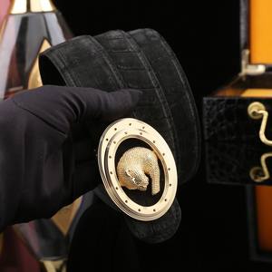 Ceinture pour homme en cuir de crocodile véritable, ceinture de luxe en peau d'alligator, ceinture en cuir véritable haut de gamme pour homme, style business décontracté - Product Image 3