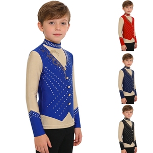 Trajes de Patinaje Artístico sobre Hielo para Niños de 6 a 16 Años, Tops para Competencia de Patinaje, Entrenamiento y Danza Lírica - Product Image 1