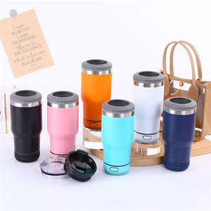 Vaso Térmico Aislado de Acero Inoxidable de 14oz con Altavoz de Música, Enfriador de Latas de Cerveza con Tapa - Product Image 1
