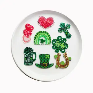 Heiliger Patrickstag-Scharms grüner Baum Glückshut rotes Herz grünes Blatt-Scharms Anhänger für Armband Halskette Ohrringe Herstellung von DIY-Handwerk