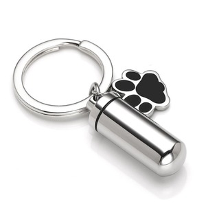 Handmade Modern Metal Pet <strong>Urn</strong> Bamboo Casket with Paw Print Design <strong>Keychain</strong> Can Open for Dog and Cat Memorials - Product Image 5