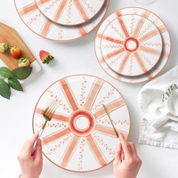 Service de vaisselle en porcelaine d'olivier, motif uni élégant, vaisselle de qualité supérieure, sans BPA, céramique de qualité alimentaire, non toxique, pour la maison
