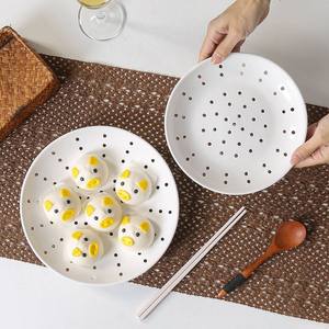 <b>Steamer</b> Plate Round Perforated Food Grade PP Material For Steaming Buns Dumplings Fruits Kitchen Use - Product Image 1