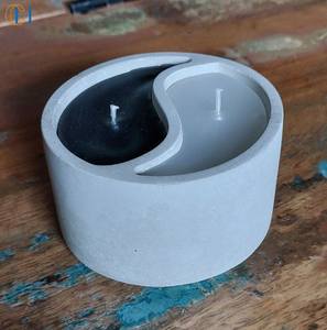 C&H 하우스 데코레이션 인더스트리얼 웨이스트랜드 스타일 내추럴 디자인 대형 시멘트 캔들 - Product Image 4