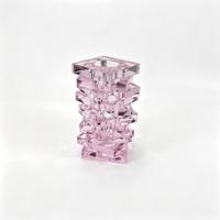 Vas Kristal Persegi Bertumpuk Warna Pink, Seni Geometris Modern, Vas Bunga Dekoratif untuk Meja Rumah, Hiasan Tengah, Pernikahan, Hotel, Kantor, Hadiah