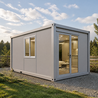 Appartement studio préfabriqué en conteneur entièrement équipé avec entrée vitrée, unité de logement modulaire pour l'hébergement du personnel et des travailleurs