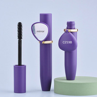 Tube de mascara grande capacité 15 ml avec brosse volumineuse, miroir coquillage et boîte personnalisée