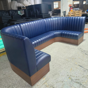 Set di Divani per Ristorante di Lusso Personalizzati, Arredamento per Caffè e Ristoranti, Sedute a Panca Blu - Product Image 4