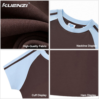 Camiseta de Manga Corta Kuenzi Estilo Chica Moderna, 260GSM, 92% Algodón, 8% Elastano, Ajustada, Estilo Urbano Americano, Elástica para Mujer