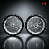 Kit de roues Supermoto chromées argentées KYZ Surron Light Bee X 17 pouces, jeu de pneus 70/90-17 90/80-17, mise à niveau professionnelle haute performance