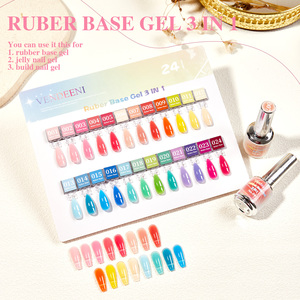 Vendeeni נוסחה חדשה 3 ב 1 24 צבעים פסטל גומי בסיס מעיל ג 'ל לק אוסף tpo hema חינם גבוה גומי בסיס ג' ל - Product Image 4