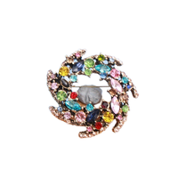 Broche Vintage Bauhinia Wreath Corsage - Alliage Plaqué Or, Motif Floral pour Fêtes et Mariages, Accessoire Vestimentaire
