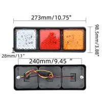 2PCS Feux arrière étanches 12V 24V 36 LED, clignotants, feux de recul, feux de freinage, feux stop pour voiture, remorque, camion, caravane, camping-car, fourgonnette