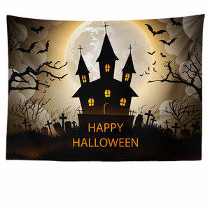 Halloween bruja espeluznante aterrador calabaza Casa Encantada casa decoración pared colgante de pared tapiz - Product Image 2
