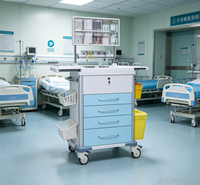 Chariot d'urgence / chariot à main, chariot médical d'infusion d'urgence en ABS de haute qualité pour hôpital avec tiroirs