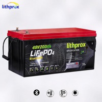 Batterie marine LiFePO4 à décharge profonde 51.2V 200AH 10KW Grade A 6000 cycles BMS intelligent Bluetooth Connecteur Anderson CE RoHS IP67 OEM ODM