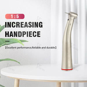 Pieza de mano dental Hori eléctrica de fibra óptica con relación 1:5, de alta velocidad, de acero inoxidable plateado - Product Image 1