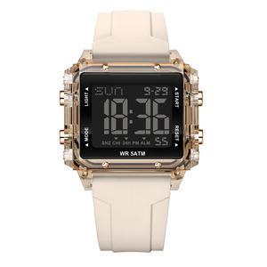 <span class=keywords><strong>Montre</strong></span> sport numérique électronique carrée bon marché à vendre, unisexe, vintage, mode, chronomètre, alarme, bracelet en caoutchouc, mouvement chinois, 5BAR - Product Image 3