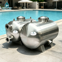 Filter Kolam Renang Komersial Water Faery Horizontal Besar Bahan Stainless Steel 304/316 Filtrasi Aliran Tinggi Model SG 3.67-8.83