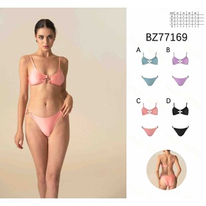 HDJ Bikini Set Pink Size 42 44 46 48 With Metal <b>Ring</b> Detail For Beachwear - Product Image 3