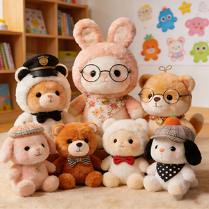 工厂批发兔子泰迪熊毛绒玩具迷你毛绒玩具批发毛绒玩具8英寸毛绒动物玩具适用于抓娃娃机 - Product Image 1
