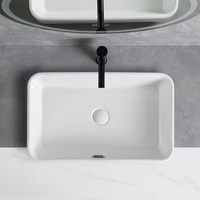 Fournisseur chinois de sanitaires : Lavabo en céramique semi-encastré pour appartement et maison