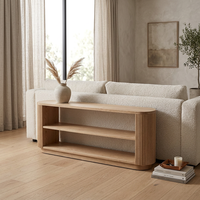 Meuble TV moderne en bois massif, console multimédia pour salon