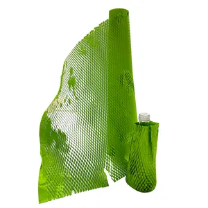 Groene Kleur Hoge Sterkte Honingraat Kraftpapier Rol 80G Beschermende Verpakking Honingraatpapier