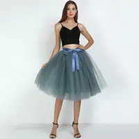 Женская фатиновая юбка-пачка с высокой талией, 7 слоев