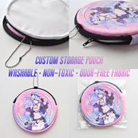 Vente en gros de porte-monnaie en peluche écologiques faits à la main, pochette ronde à fermeture éclair, marchandises de personnages d'anime, fournisseur d'usine OEM ODM