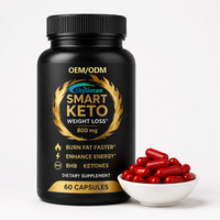 Cápsulas Keto Inteligentes para Pérdida de Peso al por Mayor OEM/ODM, Cetonas BHB, Garcinia Cambogia, Quemagrasas, Impulso de Energía, 60 Cápsulas