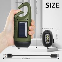Lampe de poche à manivelle solaire à Dynamo, sortie Rechargeable d'urgence, Mini porte-clés à LED, Clip à pression, sac à dos, lampe de poche pour Camping en plein air