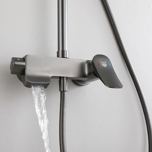 Modern Waterfall Bathroom Shower Set Chrome Black Large Top <b>Spray</b> Brass Bathroom Mixer Bathroom Faucet - Product Image 6