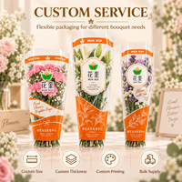 Sacs à fleurs en BOPP anti-buée imprimés sur mesure pour les emballages de bouquets de mariage et de cadeaux
