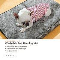Coussin pour chien en tissu gris, avec housse amovible et lavable, rembourrage à récupération lente, pour chiens de taille moyenne à grande, vente en gros, OEM ODM