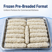 Pré-Frit Cod Row Frozen Burger Patty Produit de fruits de mer pané Surimi Bâtonnets de poisson pour adultes Filet de poisson pour enfants en vrac