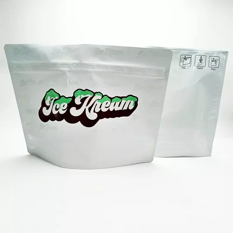 Personalizzato Stand Up Packaging stampa Logo cibo foglio di alluminio metallico richiudibile chiusura lampo chiusura lampo a prova di odore 1lb 1 libbra Mylar Bag