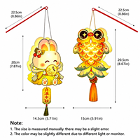 Kit de lanternes en papier à thème animalier de dessin animé à faire soi-même avec lumière LED certifiée CE pour le Festival de la Mi-Automne et les cadeaux de fête