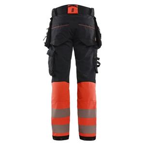 BLAKLADER - 112516489955C64 Hi-Vis <b>trousers</b> 4-way <b>stretch</b> <b>Black</b>/Red hi-vis - EAN 7330509913666 HI-VIS WORKWEAR - Product Image 2