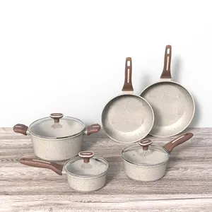 Factory Wholesale Marble Coating Inside Non Stick Kitchen Utensils Sets Pots  and Pans Forged Aluminum Cookware Set with Induction Bottom - China Cookware  and Casserole price