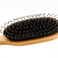 Brosse démêlante à coussin d'air en bois d'olivier, poils de sanglier et picots en nylon, massage du cuir chevelu, certifiée FSC, personnalisable, haute qualité