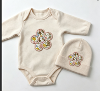 Applique florale personnalisée en tissu brodé, patch en tissu imprimé fleurs, patch thermocollant pour vêtements et chapeaux de bébé